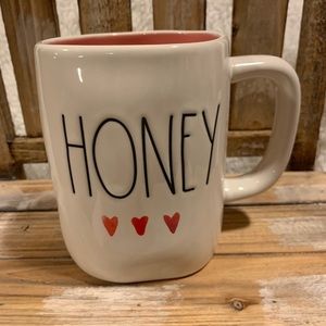 Rae Dunn HONEY mug with hearts